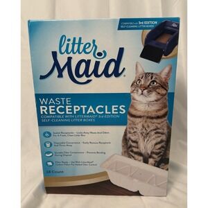 Open Box Litter Maid Waste Receptacles 3rd Edition NEW 16 Pans, 17 Lids